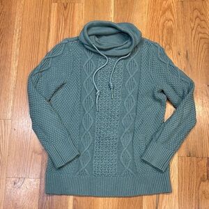 Women’s L.L. Bean Signature Funnel Neck Mixed Cable Knit Sweater, Size Small